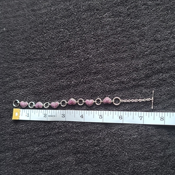 Jared's Silver Multi Paved Ruby Heart Bracelet - Picture 3 of 5